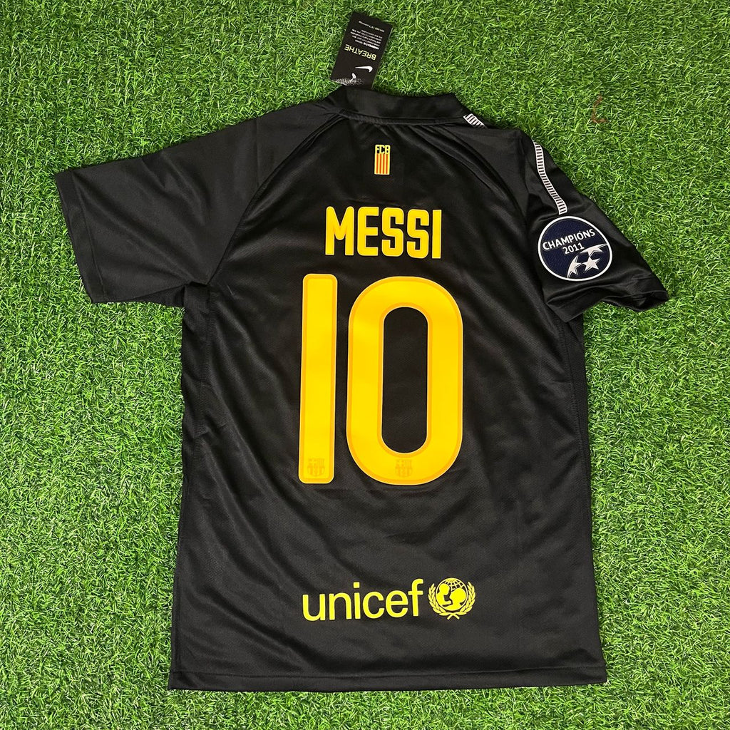 Lionel Messi Black Barcelona 2011/12 Retro Kit Jersey